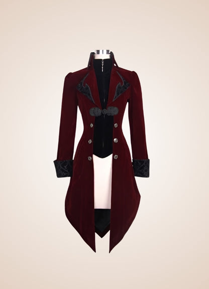 Red Steampunk Trench Coat - Steampunk Australia