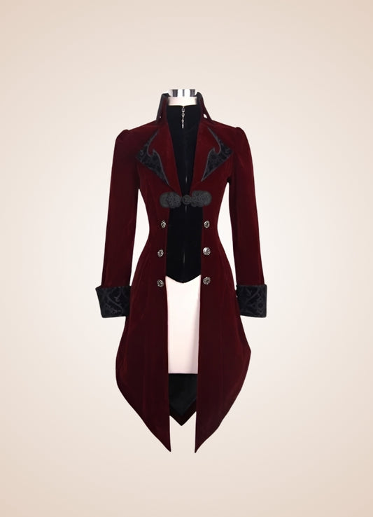 Red Steampunk Trench Coat - Steampunk Australia
