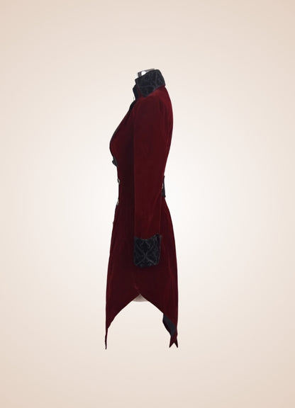 Red Steampunk Trench Coat - Steampunk Australia