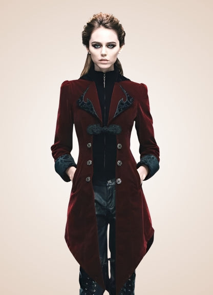Red Steampunk Trench Coat - Steampunk Australia