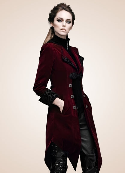 Red Steampunk Trench Coat - Steampunk Australia