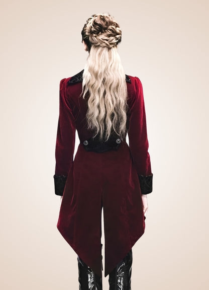Red Steampunk Trench Coat - Steampunk Australia