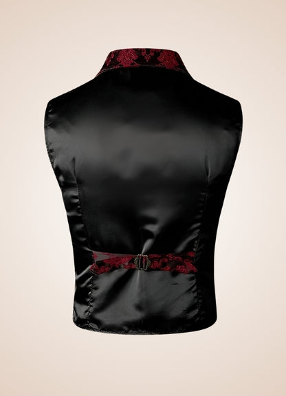 Red Steampunk V Neck Vest - Steampunk Australia
