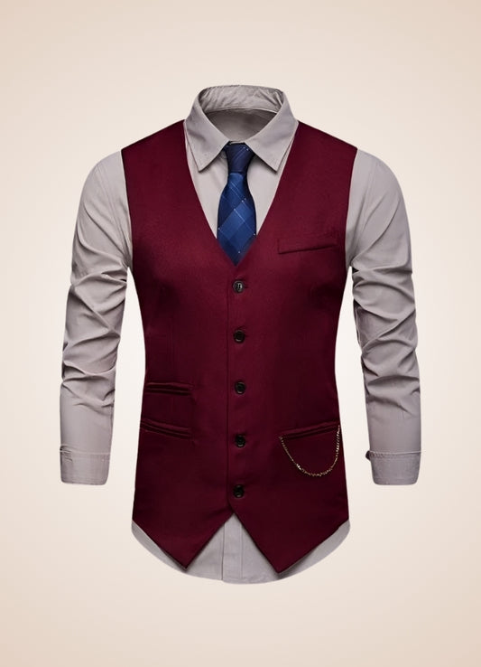 Red Vintage Steampunk Vest - Steampunk Australia