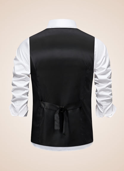 Retro Black Suit Vest - Steampunk Australia