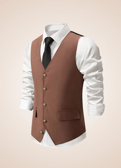 Retro Brown Suit Vest - Steampunk Australia