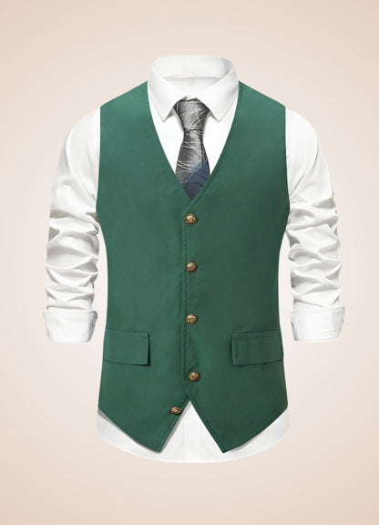 Retro Green Suit Vest - Steampunk Australia