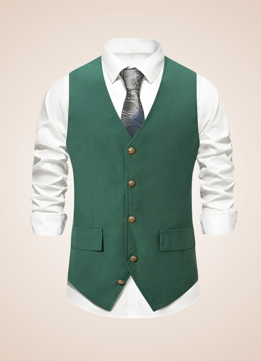 Retro Green Suit Vest - Steampunk Australia