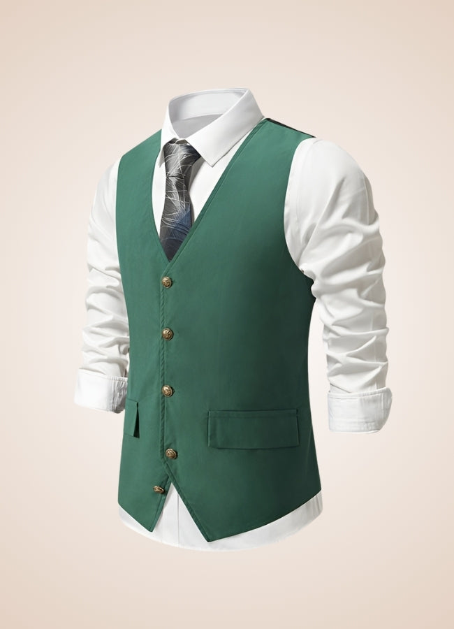 Retro Green Suit Vest - Steampunk Australia