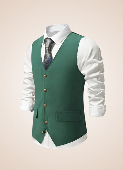 Retro Green Suit Vest - Steampunk Australia
