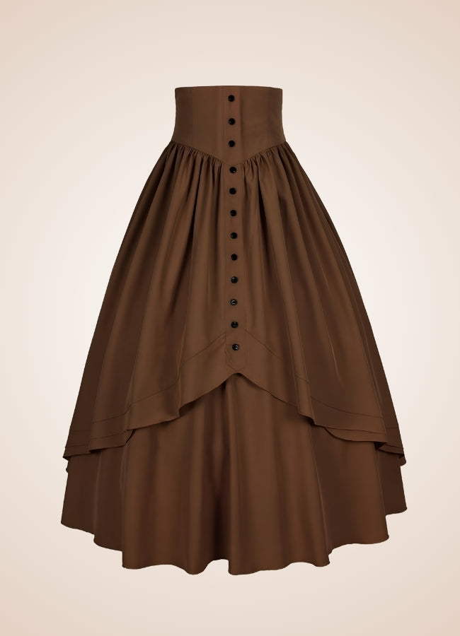 Retro High Waist Steampunk Skirt - Steampunk Australia
