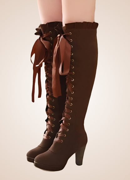 Ribbons Lace Steampunk Boots - Steampunk Australia