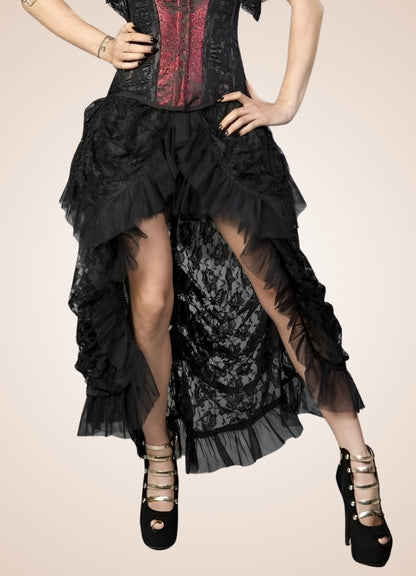 Ruffled Mesh Steampunk Skirt - Steampunk Australia