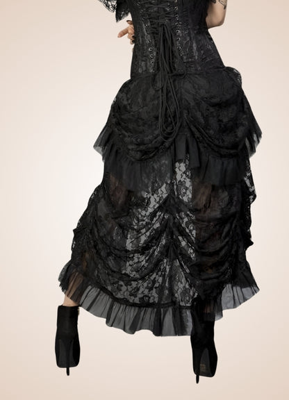 Ruffled Mesh Steampunk Skirt - Steampunk Australia