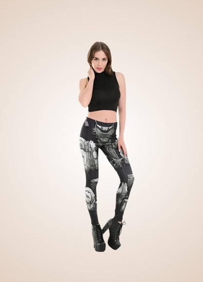 Silver Steampunk Legging - Steampunk Australia