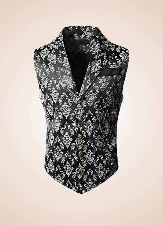 Silver Steampunk V Neck Vest - Steampunk Australia