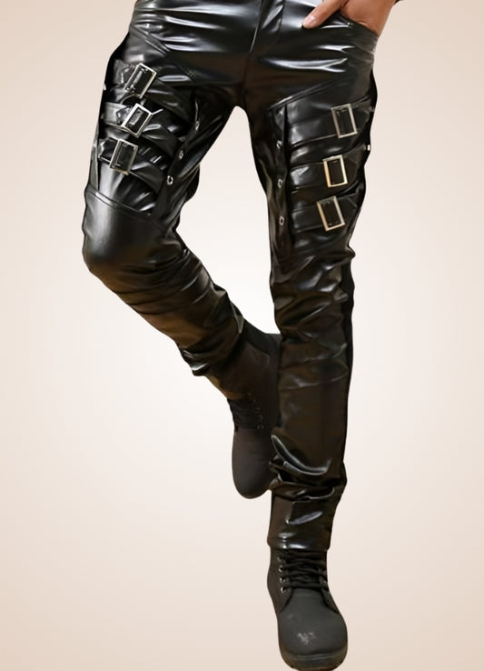 Skinny Gothic Leather Pants - Steampunk Australia