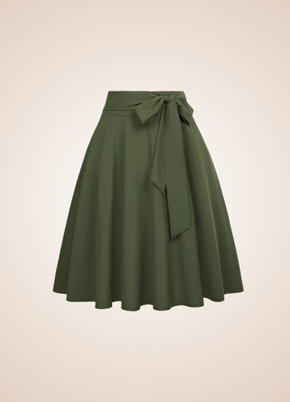 Solid Color Ribbon Midi Skirt - Steampunk Australia