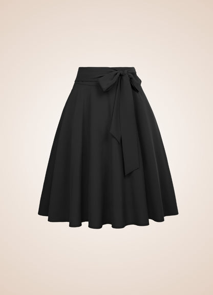 Solid Color Ribbon Midi Skirt - Steampunk Australia