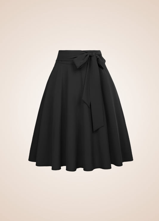 Solid Color Ribbon Midi Skirt - Steampunk Australia