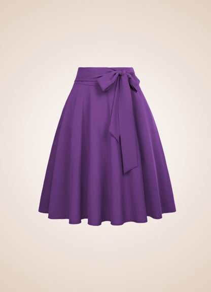 Solid Color Ribbon Midi Skirt - Steampunk Australia