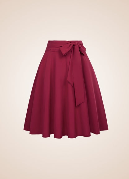 Solid Color Ribbon Midi Skirt - Steampunk Australia
