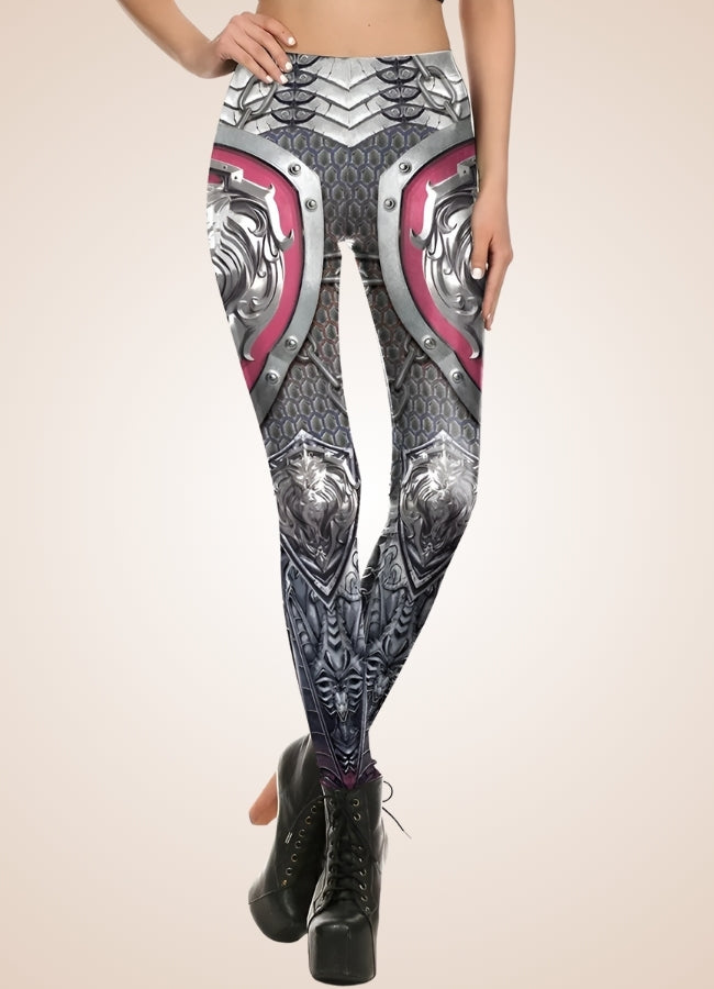 Steampunk Armor Print Legging - Steampunk Australia