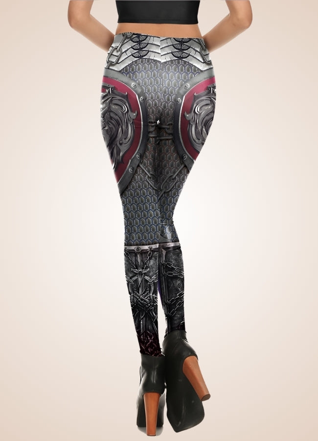 Steampunk Armor Print Legging - Steampunk Australia