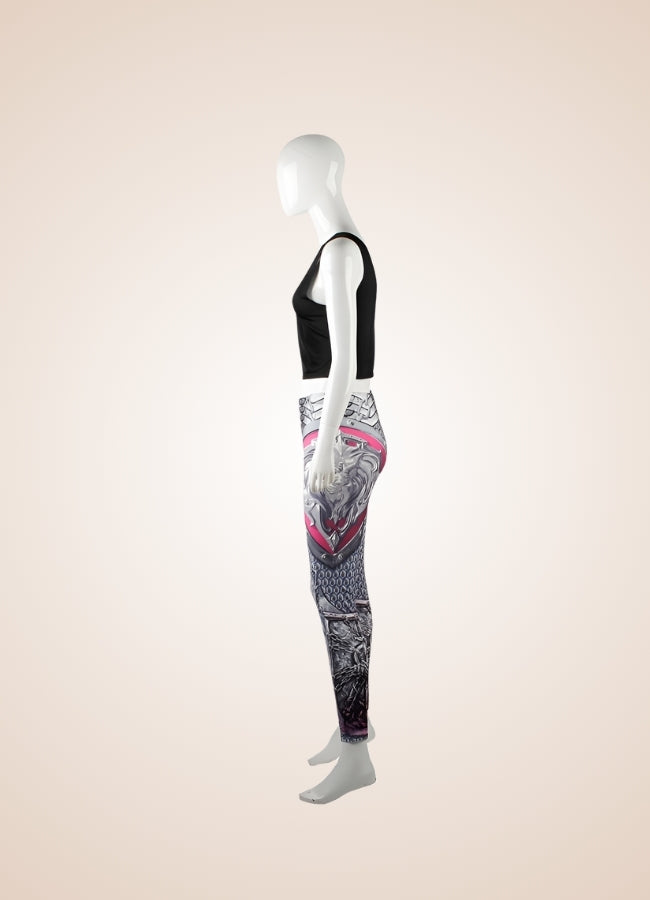 Steampunk Armor Print Legging - Steampunk Australia