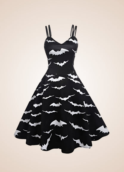 Steampunk Bat Print Dress - Steampunk Australia