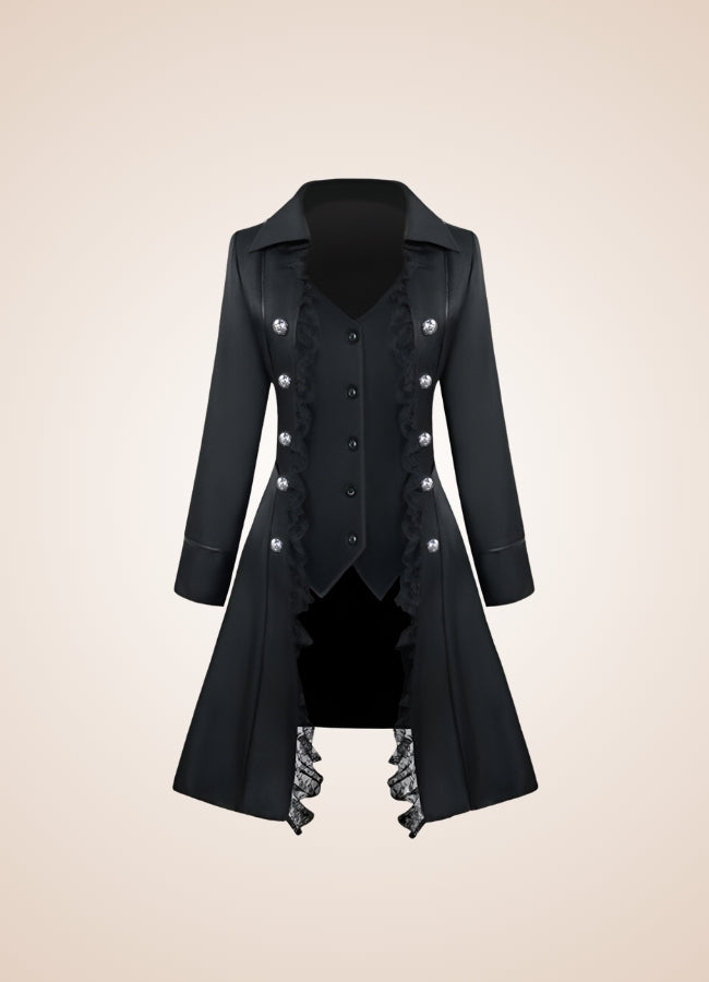 Steampunk Black Goth Women's Coat - Steampunk Australia