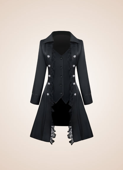 Steampunk Black Goth Women's Coat - Steampunk Australia