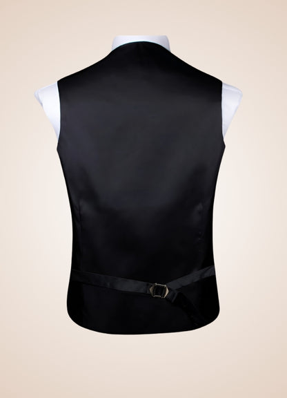 Steampunk Black Pattern Suit Vest - Steampunk Australia