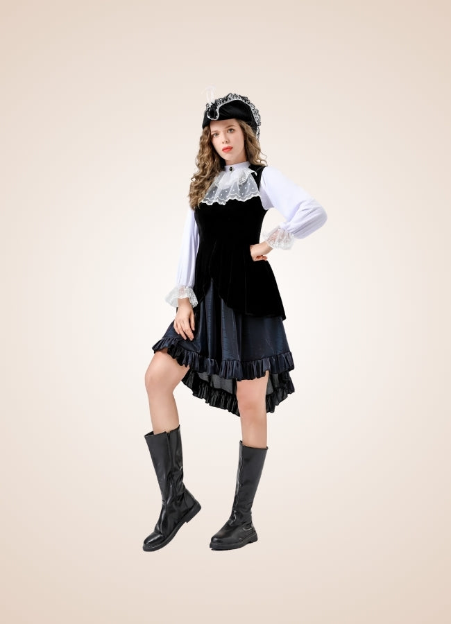 Steampunk Black Pirate Corset Dress - Steampunk Australia