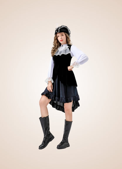 Steampunk Black Pirate Corset Dress - Steampunk Australia