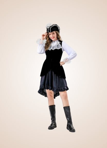Steampunk Black Pirate Corset Dress - Steampunk Australia