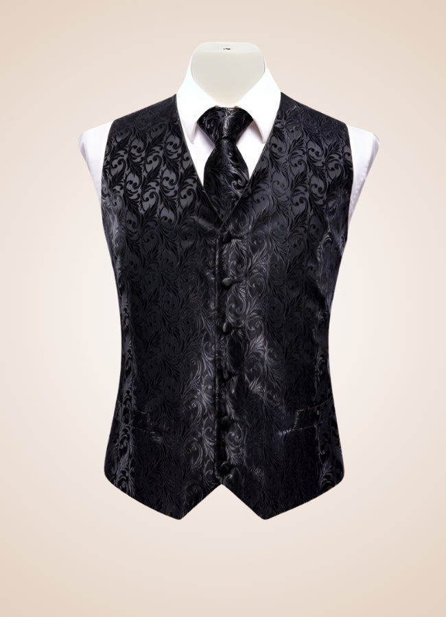 Steampunk Black Suit Vest - Steampunk Australia