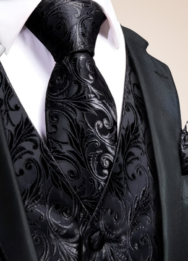 Steampunk Black Suit Vest - Steampunk Australia