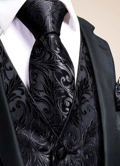 Steampunk Black Suit Vest - Steampunk Australia