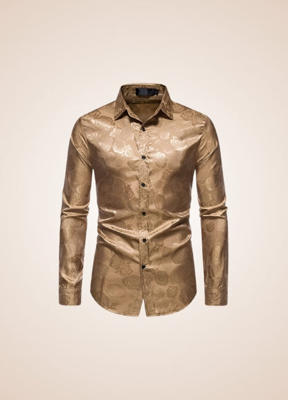 Steampunk Brown Flower Pattern Shirt - Steampunk Australia
