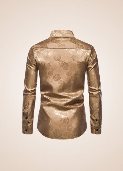 Steampunk Brown Flower Pattern Shirt - Steampunk Australia