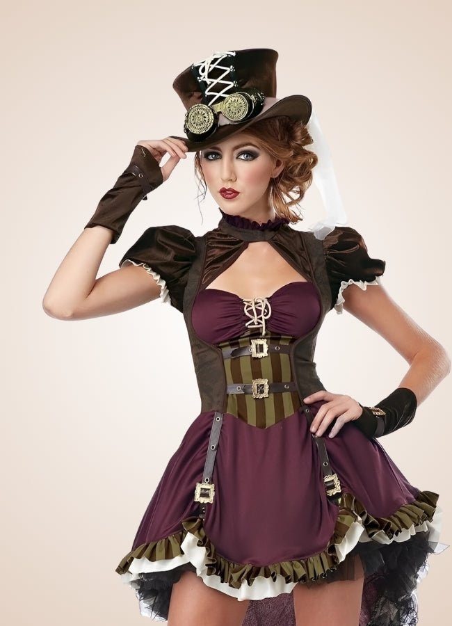 Steampunk Classic Brown Dress - Steampunk Australia