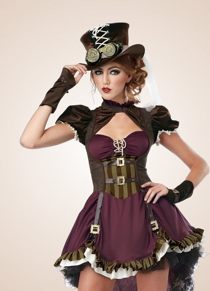 Steampunk Classic Brown Dress - Steampunk Australia