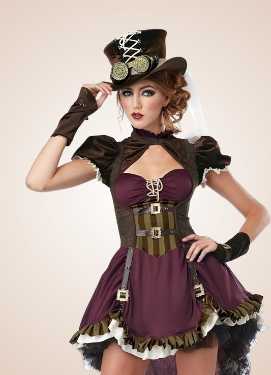 Steampunk Classic Brown Dress - Steampunk Australia