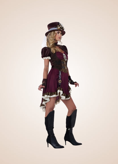 Steampunk Classic Brown Dress - Steampunk Australia