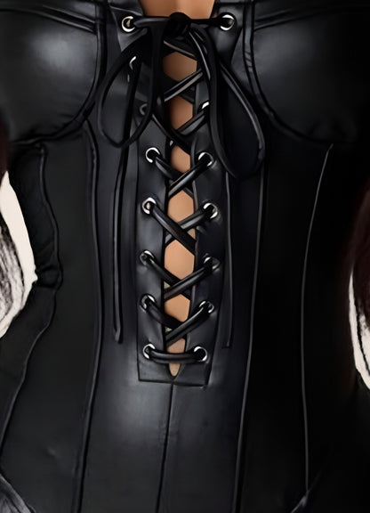 Steampunk Crossed Leather Dress - Steampunk Australia