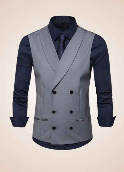 Steampunk Double Breasted Grey Vest - Steampunk Australia