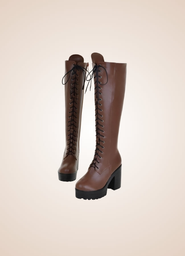Steampunk Faux Leather Lace Boots - Steampunk Australia