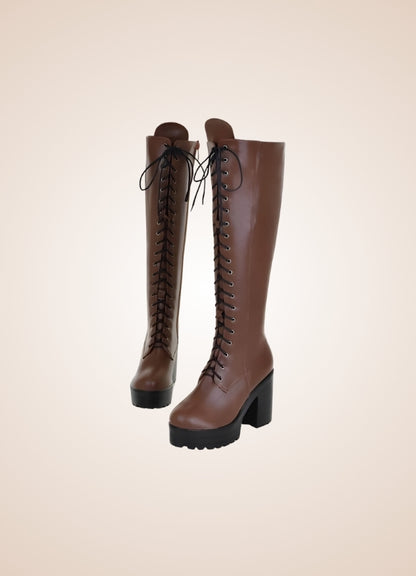 Steampunk Faux Leather Lace Boots - Steampunk Australia