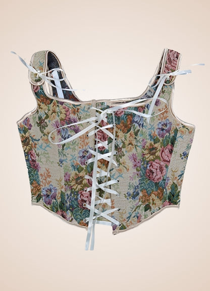 Steampunk Flower Pattern Bustier - Steampunk Australia